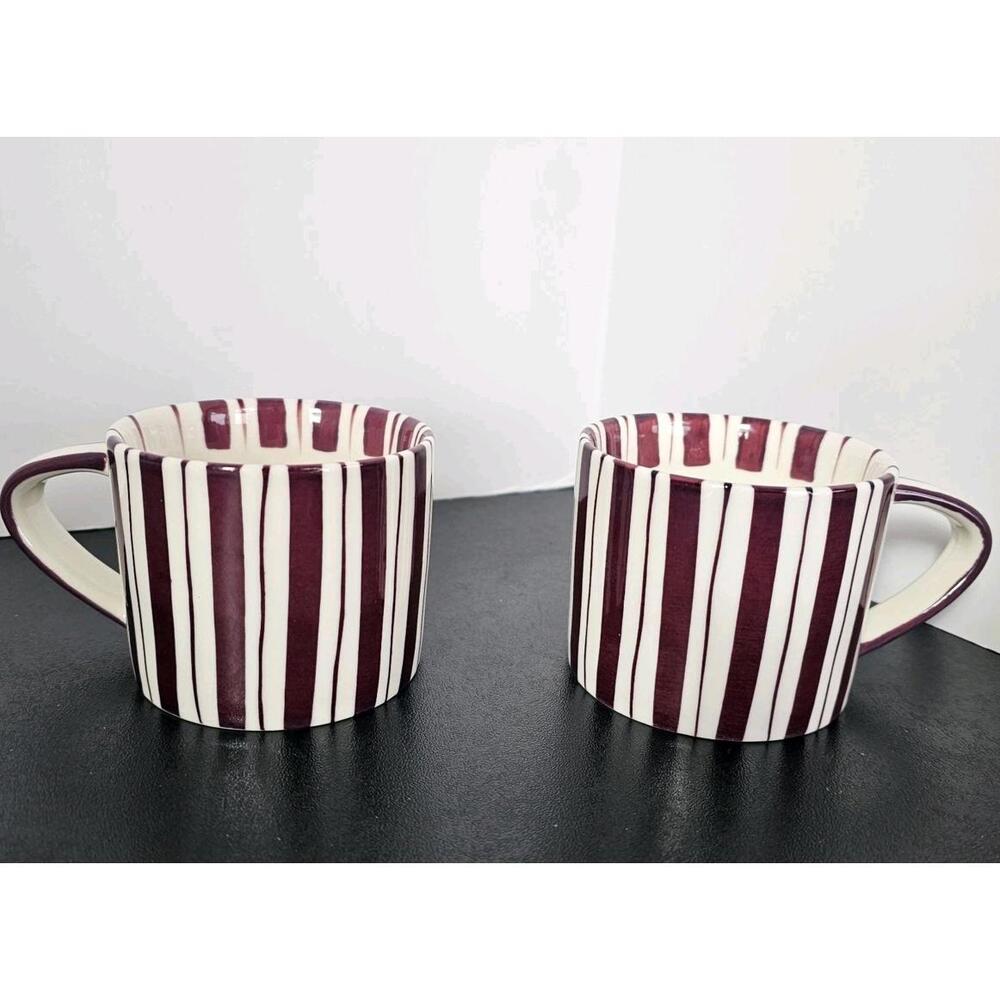 Noon & Moon Set Of 2 Ceramic Mugs - Cherry Lacquer